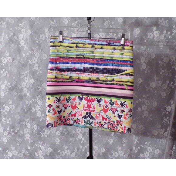 Clover Canyon Mini Skirt Revolve Surf Shack Neoprene Multi Color Hens Size Med - Picture 1 of 5